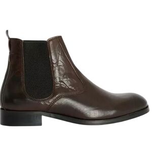 NEW ...Allsaints Men's Gus Leather  Chelsea Brown Boots -.. Size 12